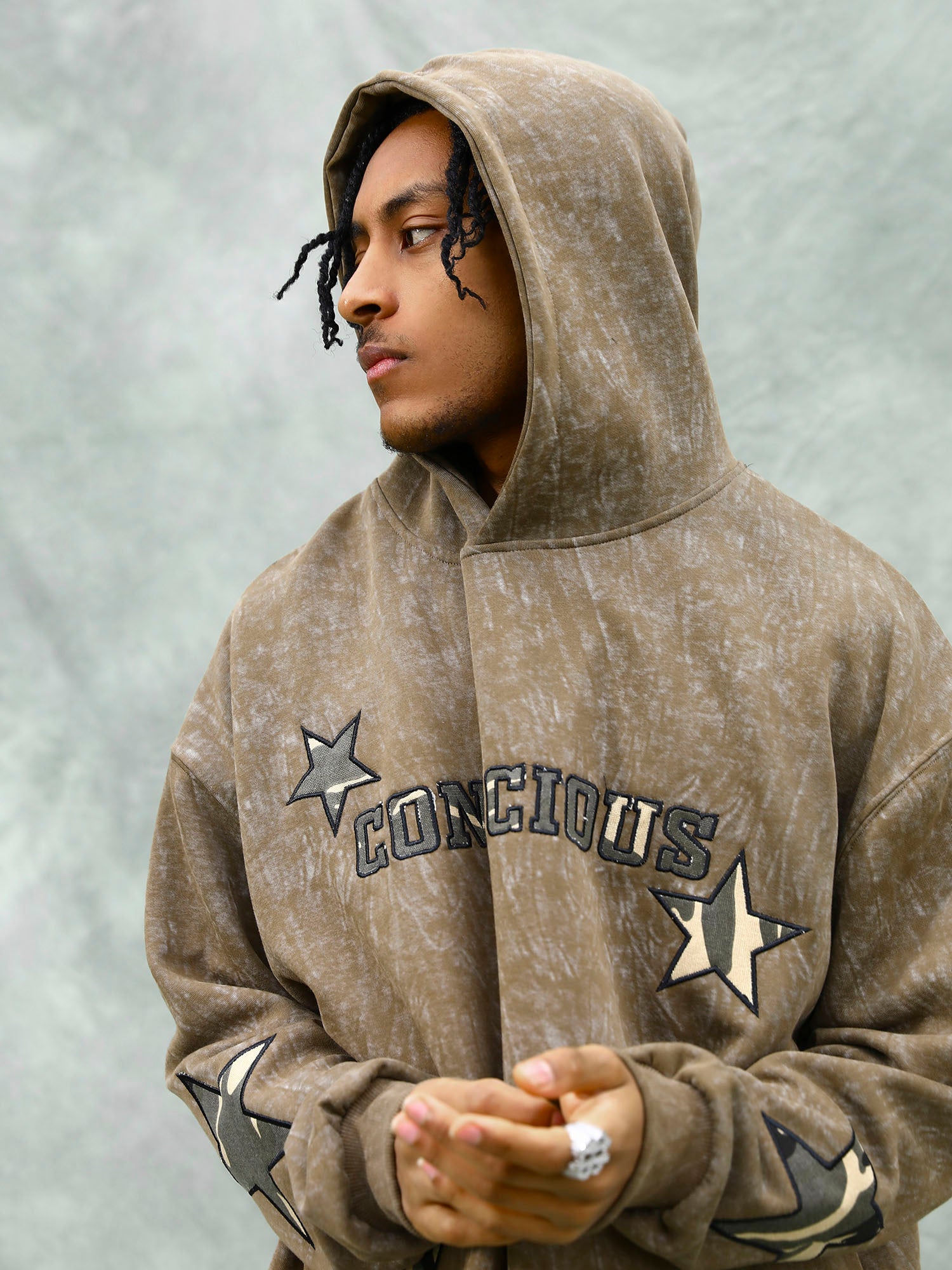 1984 American Retro Patch Star Hooded Sweatshirt - 1969 - 1984brand