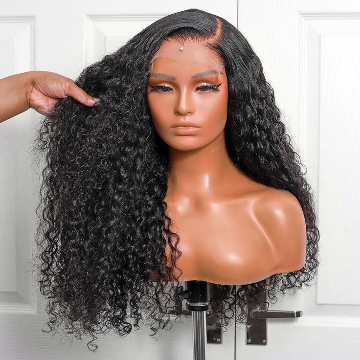 180% Density Curly Lace Front Wigs 13x4 HD Lace Frontal C Part Long Wig - 1984brand