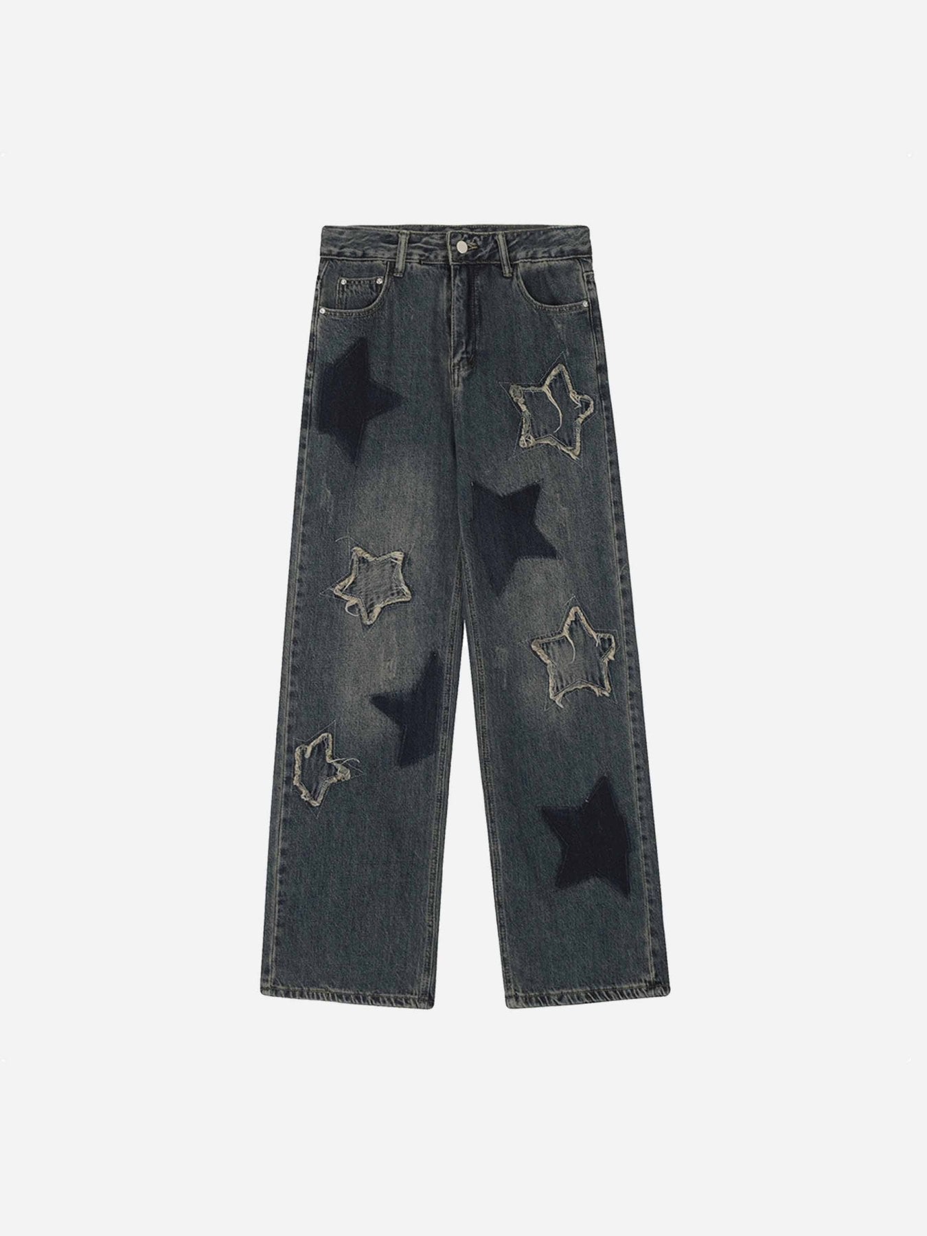 1984 Airbrushed Pentagram Applique Jeans - 1656 - 1984brand