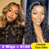 2Wigs = $189 | 8x5 Highlight Body Wave Wig + 8x5 Glueless Water Wave Wig Hermosa Hair