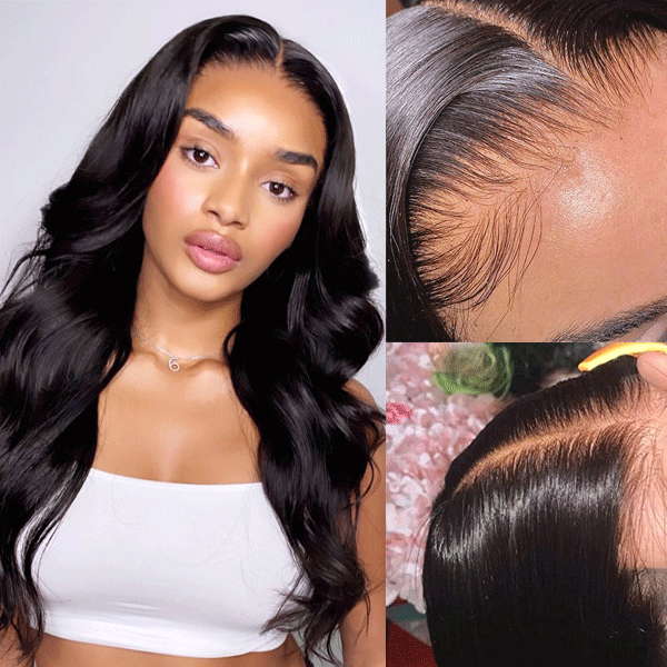 Beginnger-friendly 4x4 HD Lace Closure Wigs Human Hair Pre Plucked Hairline Hermosa Hair