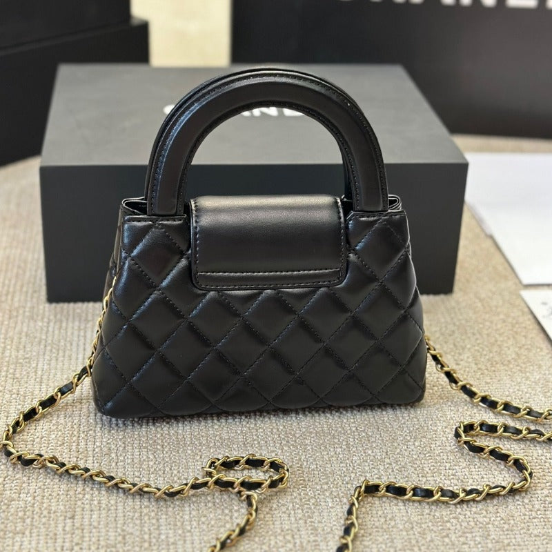 1984 - Lambskin Mini Kelly Chain Bag Black