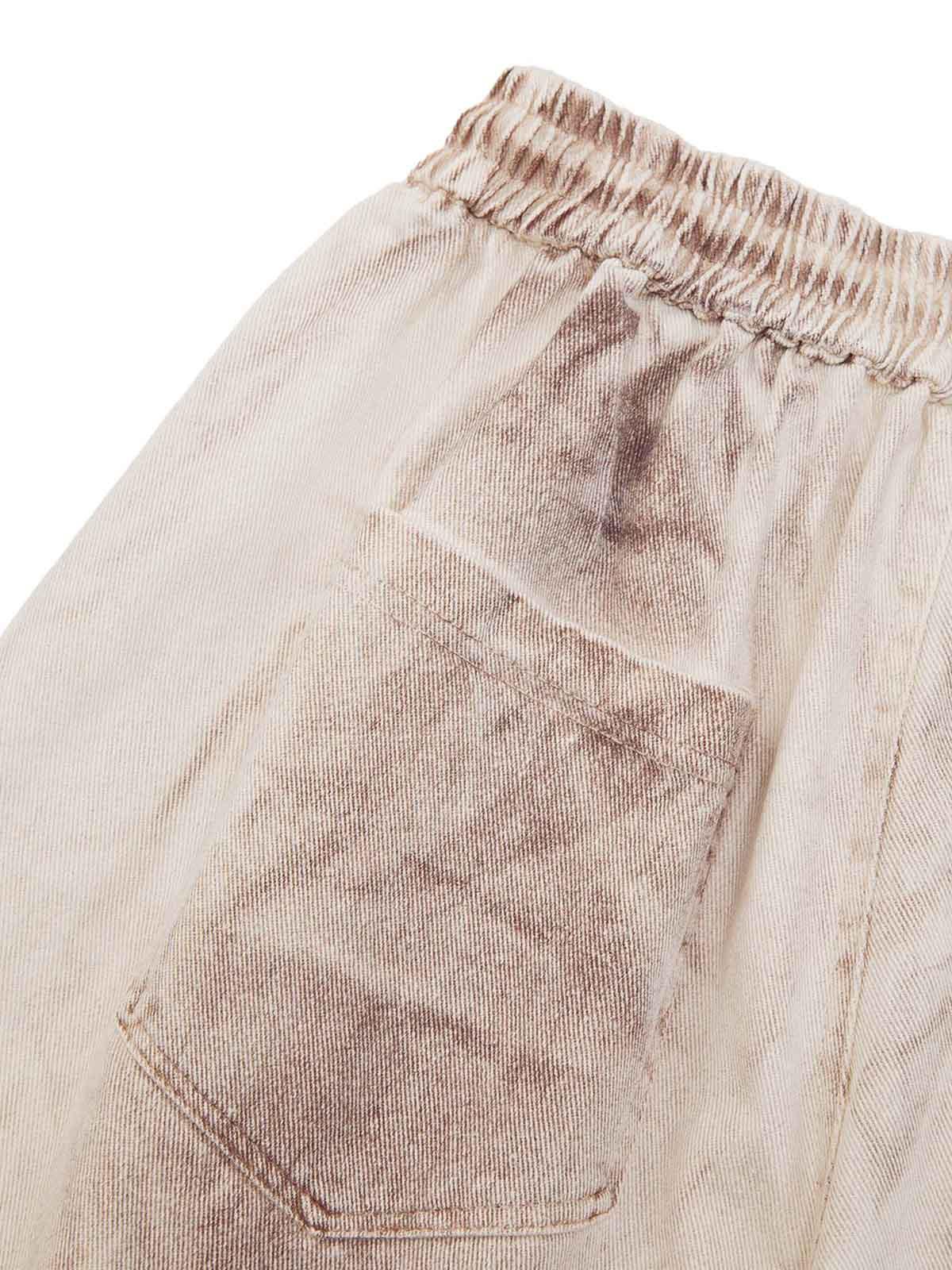 1984 Spray-painted Woodcut Hip-Hop Shorts