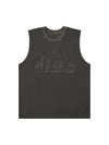 1984 Washed Flame Letters Street Rap Vest