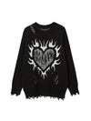 1984 Creative Flame Heart Sweater