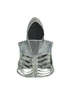 1984 Dark Skeleton Hooded Denim Vest - 1637