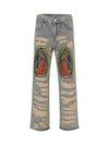 1984 American Street Style Ripped Embroidered Jeans - 1617