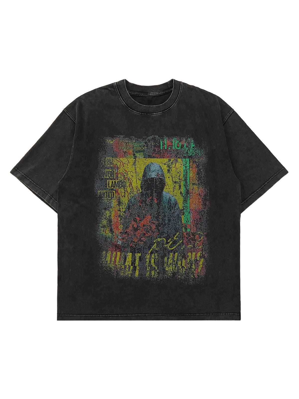 1984 Retro Washed Mottled Death Street Rap T-Shirt