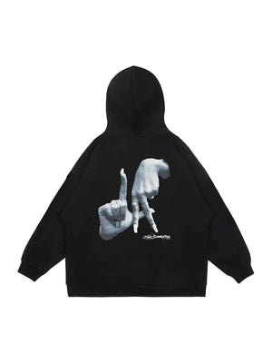 1984 Gesture Print Hoodie -1268