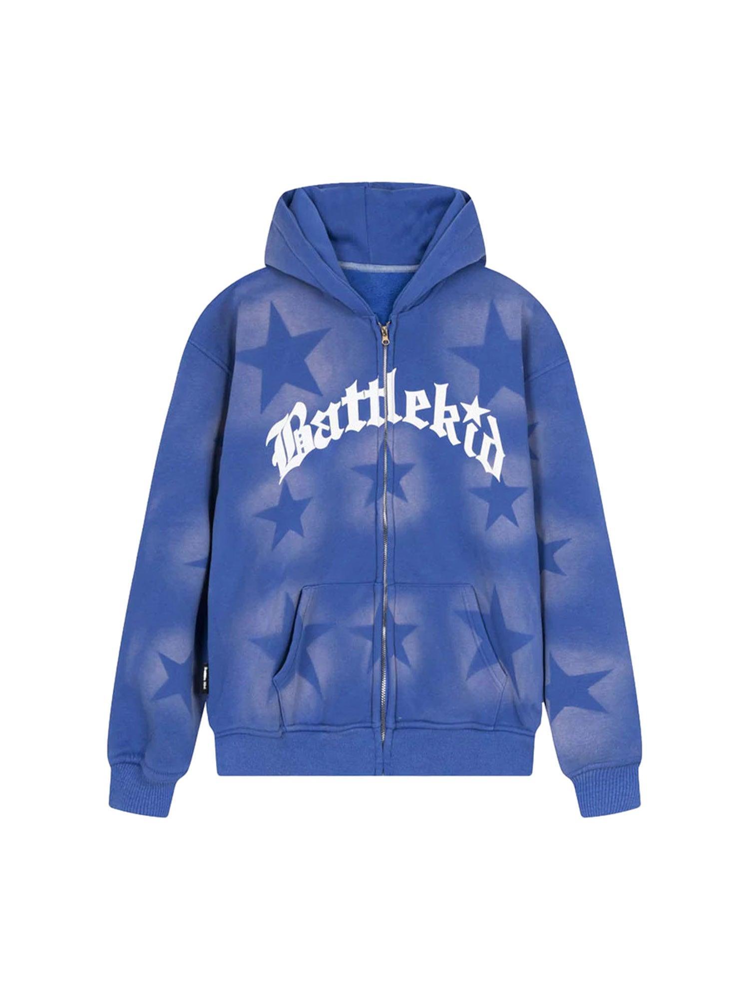 1984 Star Letter Print Zipper Hoodie Jacket - 1540 SP230217TI4B
