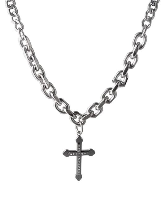 1984 Black Cross Necklace -1131