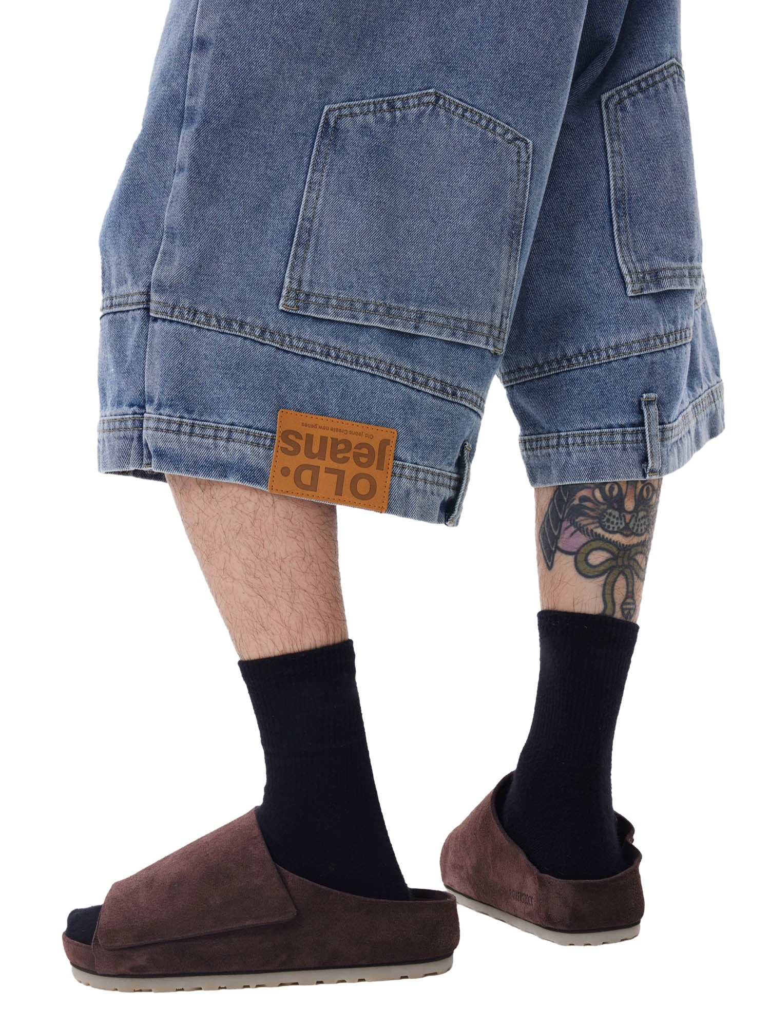 Retro Reverse Design Washed Denim Jorts - 2080 SP240515LIW4