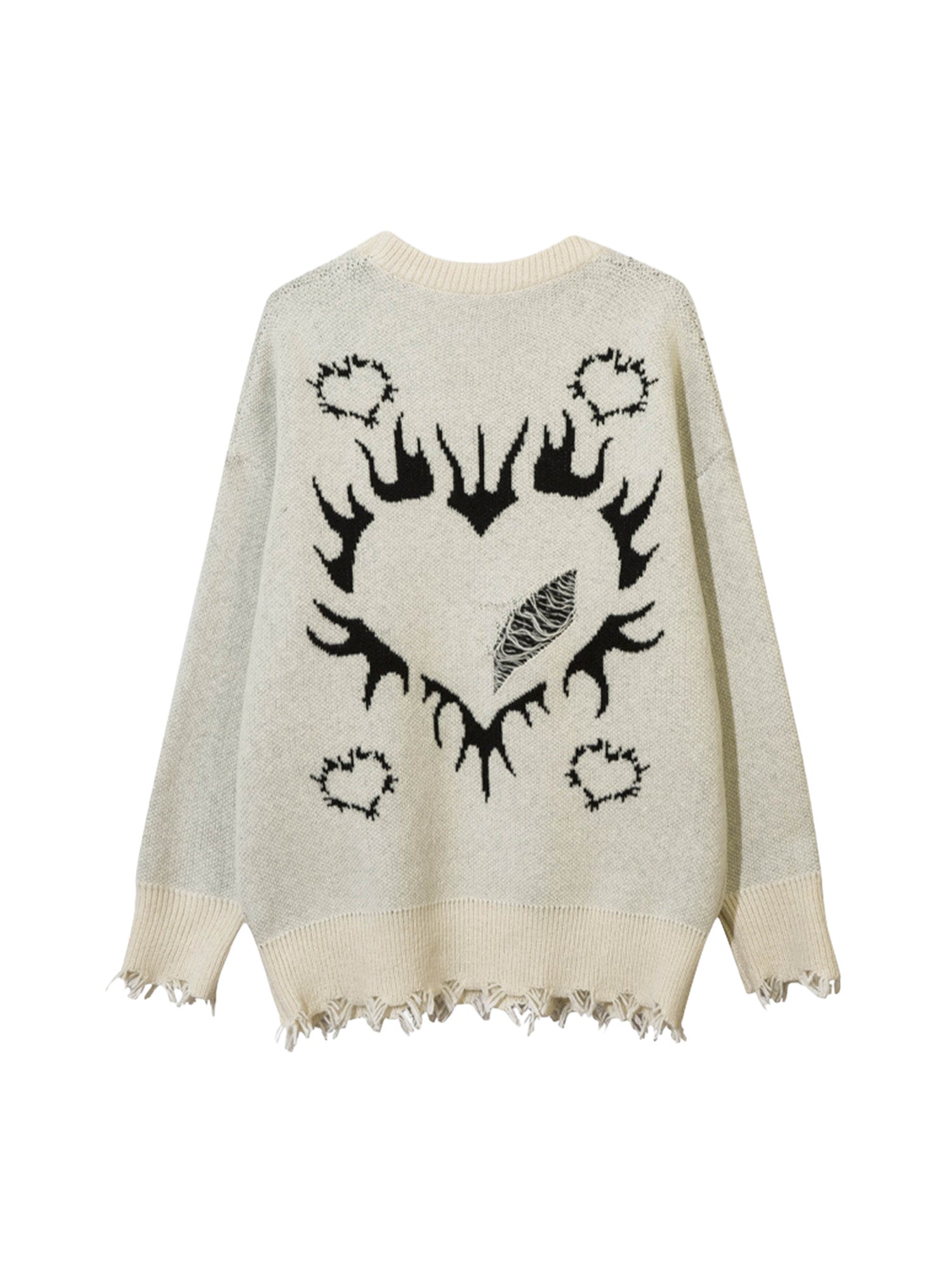 1984 Creative Flame Heart Sweater