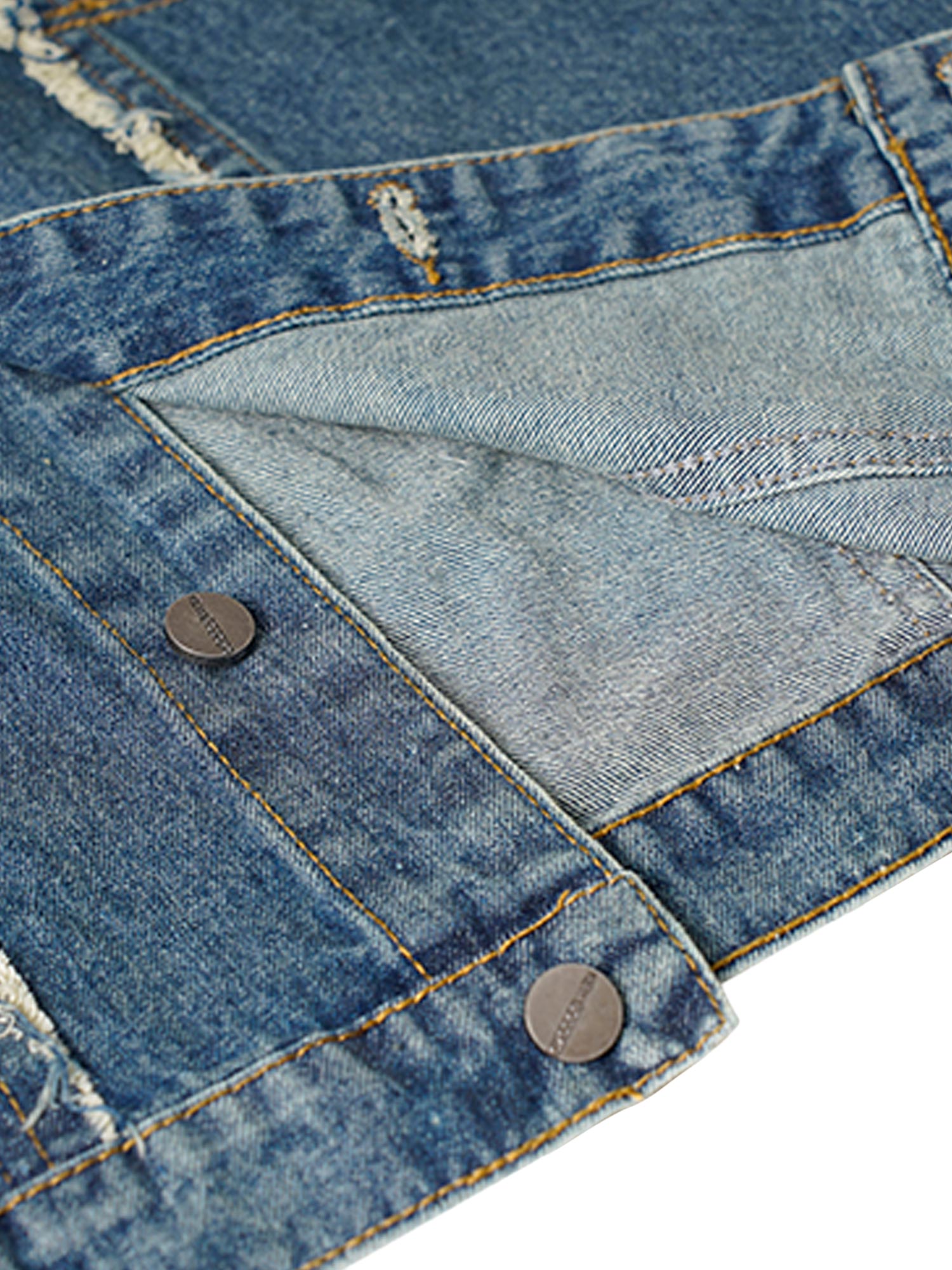 1984 High Street Washed Raw Edge Denim Vest