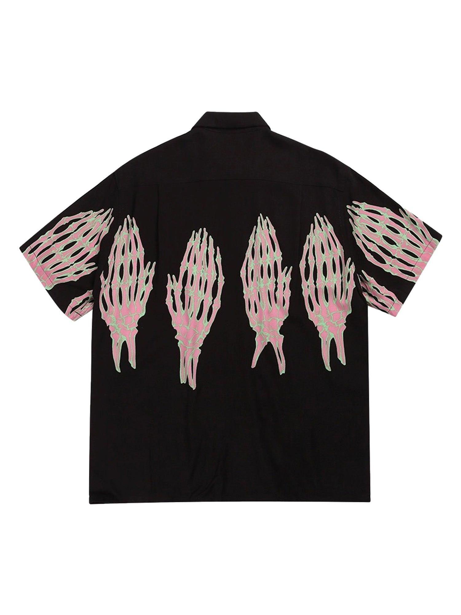 1984 Ghost Hand Ghost Claw Casual Print Shirt