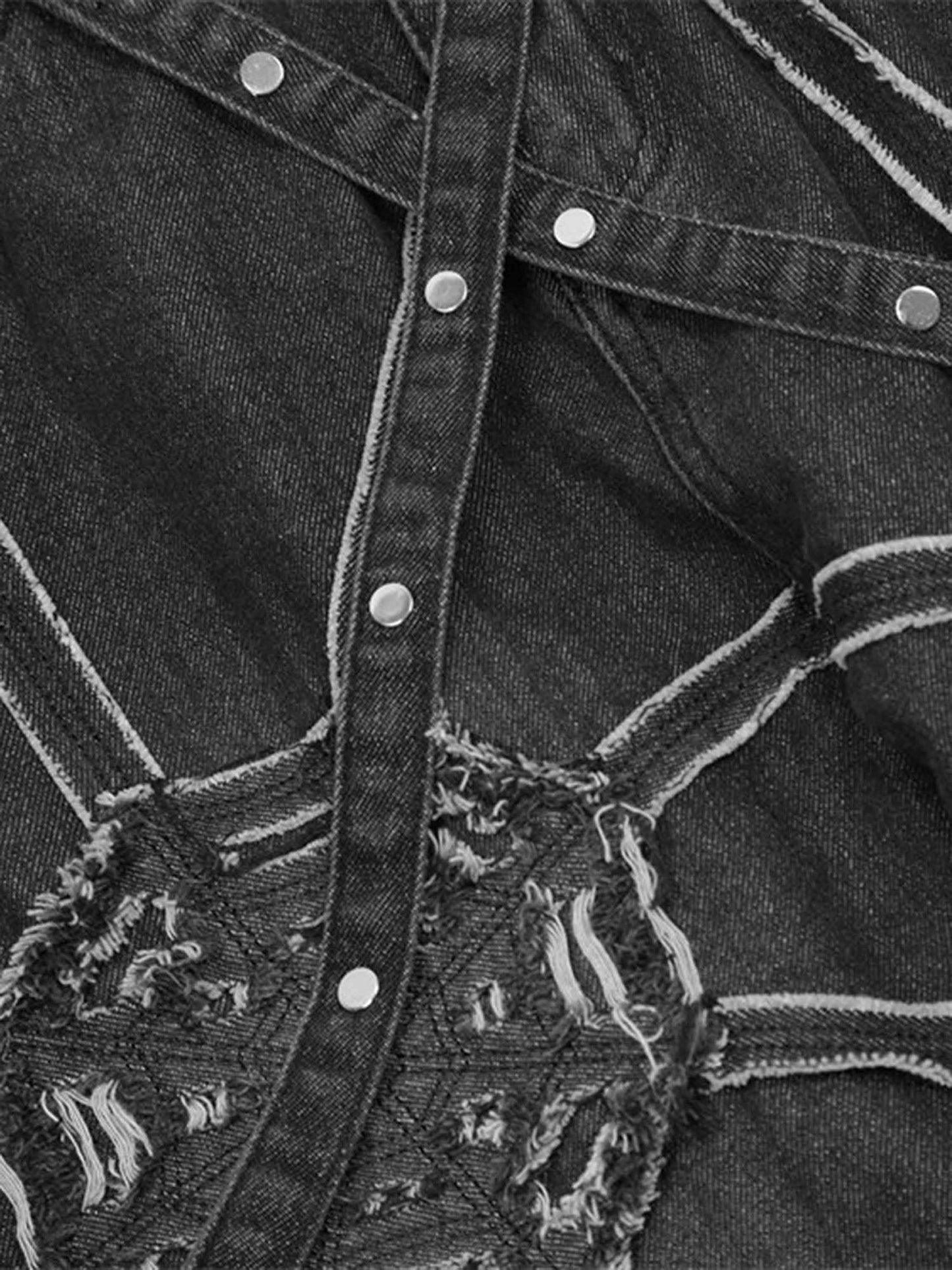 1984 High Street Hip-Hop Spider Web Denim Pants-1512