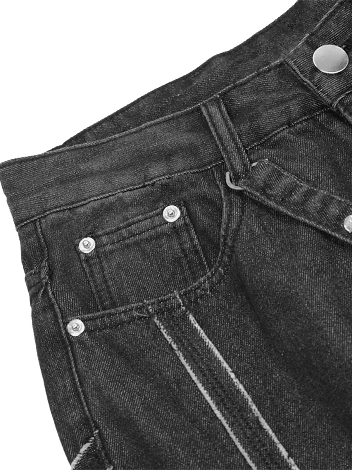 1984 High Street Hip-Hop Spider Web Denim Pants-1512