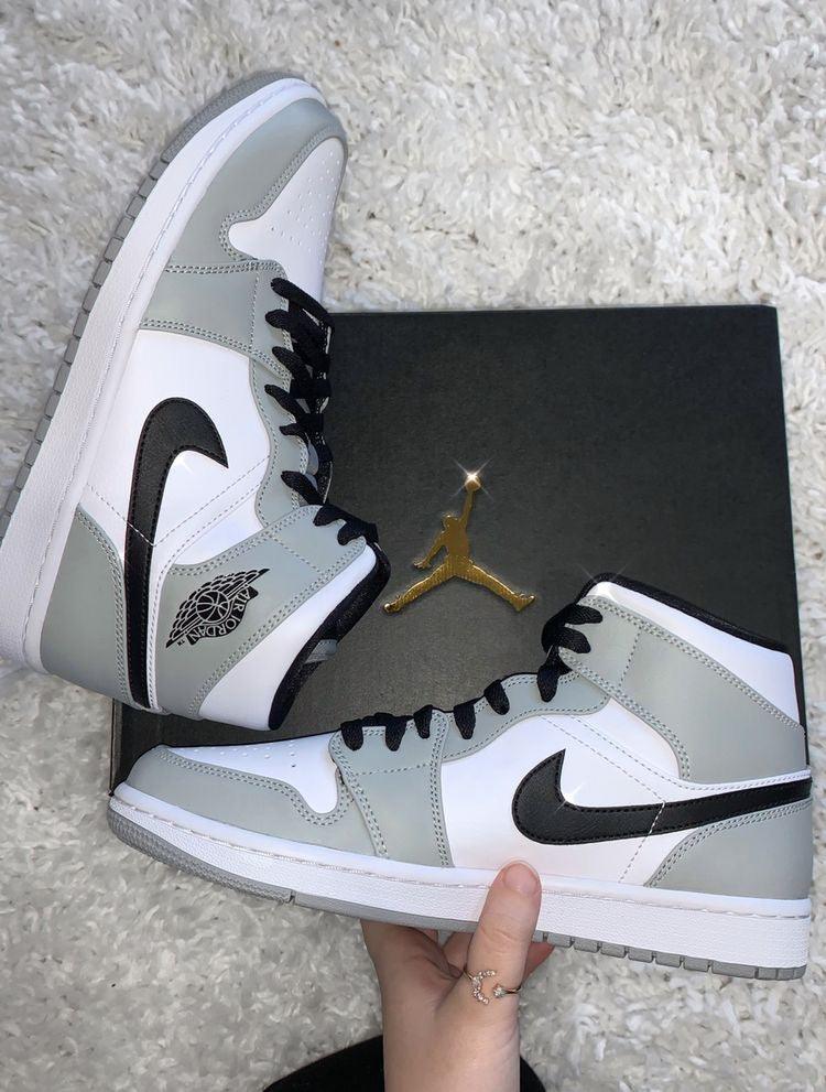 Custom Jordan 1 Mid Light Smoke Grey High Q - sneakerhypesusa