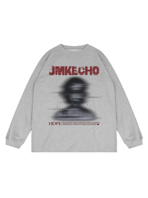 1984 Blurred Silhouette Print Long Sleeve T-shirt