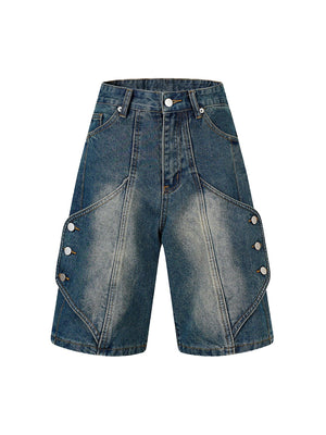 1984 High Street Washed Distressed Denim Shorts