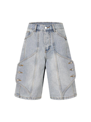 1984 High Street Washed Distressed Denim Shorts