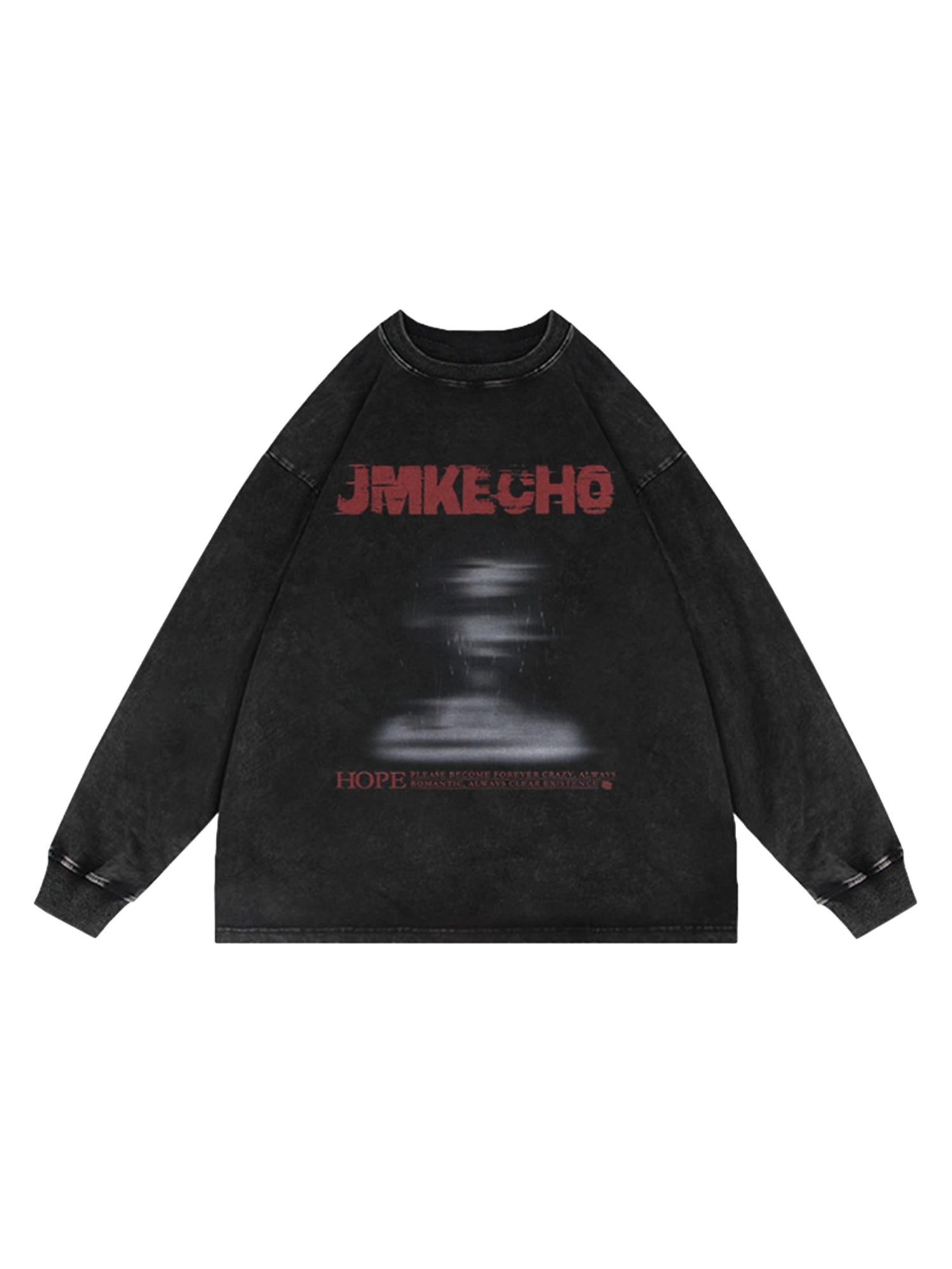 1984 Blurred Silhouette Print Long Sleeve T-shirt