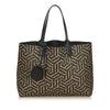 GG Black Coated Canvas Fabric GG Caleido Reversible Tote Italy