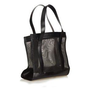 GG Black Mesh Fabric Tote Italy