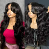 13x6 Lace Frontal Pre-Styled Loose Body Wave Wigs With Curtain Bangs Human Hair Pre Bleached Brailian Wigs For Women - 1984brand