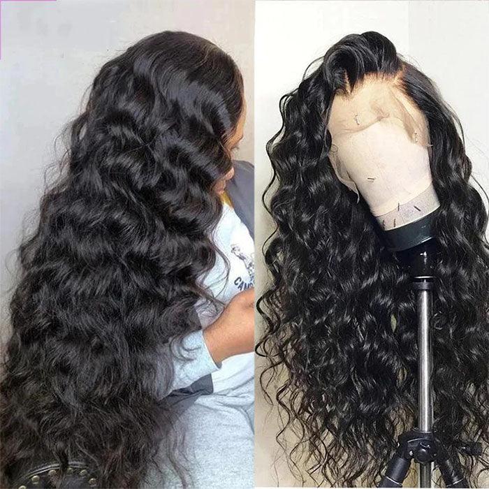 360 Lace Front Wigs Pre Plucked Loose Deep Wave HD Lace Human Hair Crimped Wigs Hermosa Hair