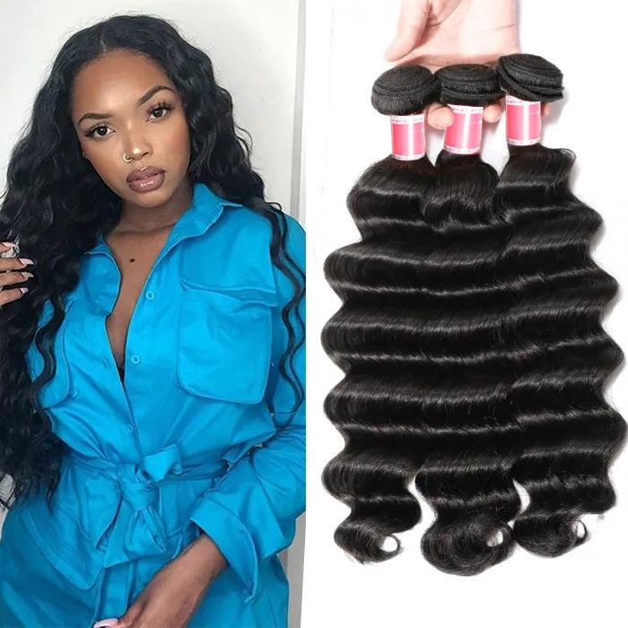 Peruvian Loose Deep Wave 3/4 Bundle Deals Unprocessed Virgin Human Hair Extensions In Stock hermosahair