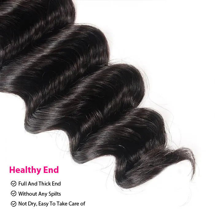 Peruvian Loose Deep Wave 3/4 Bundle Deals Unprocessed Virgin Human Hair Extensions In Stock hermosahair