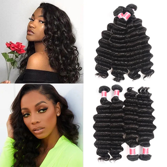 Peruvian Loose Deep Wave 3/4 Bundle Deals Unprocessed Virgin Human Hair Extensions In Stock hermosahair