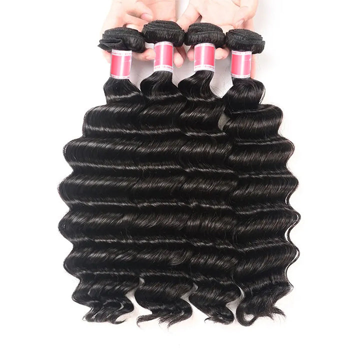 Peruvian Loose Deep Wave 3/4 Bundle Deals Unprocessed Virgin Human Hair Extensions In Stock hermosahair