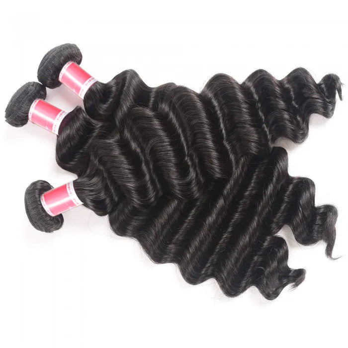 Peruvian Loose Deep Wave 3/4 Bundle Deals Unprocessed Virgin Human Hair Extensions In Stock hermosahair