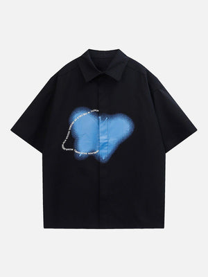 1984® - Butterfly Ink Splash Print Short Sleeve Shirts - 1984brand