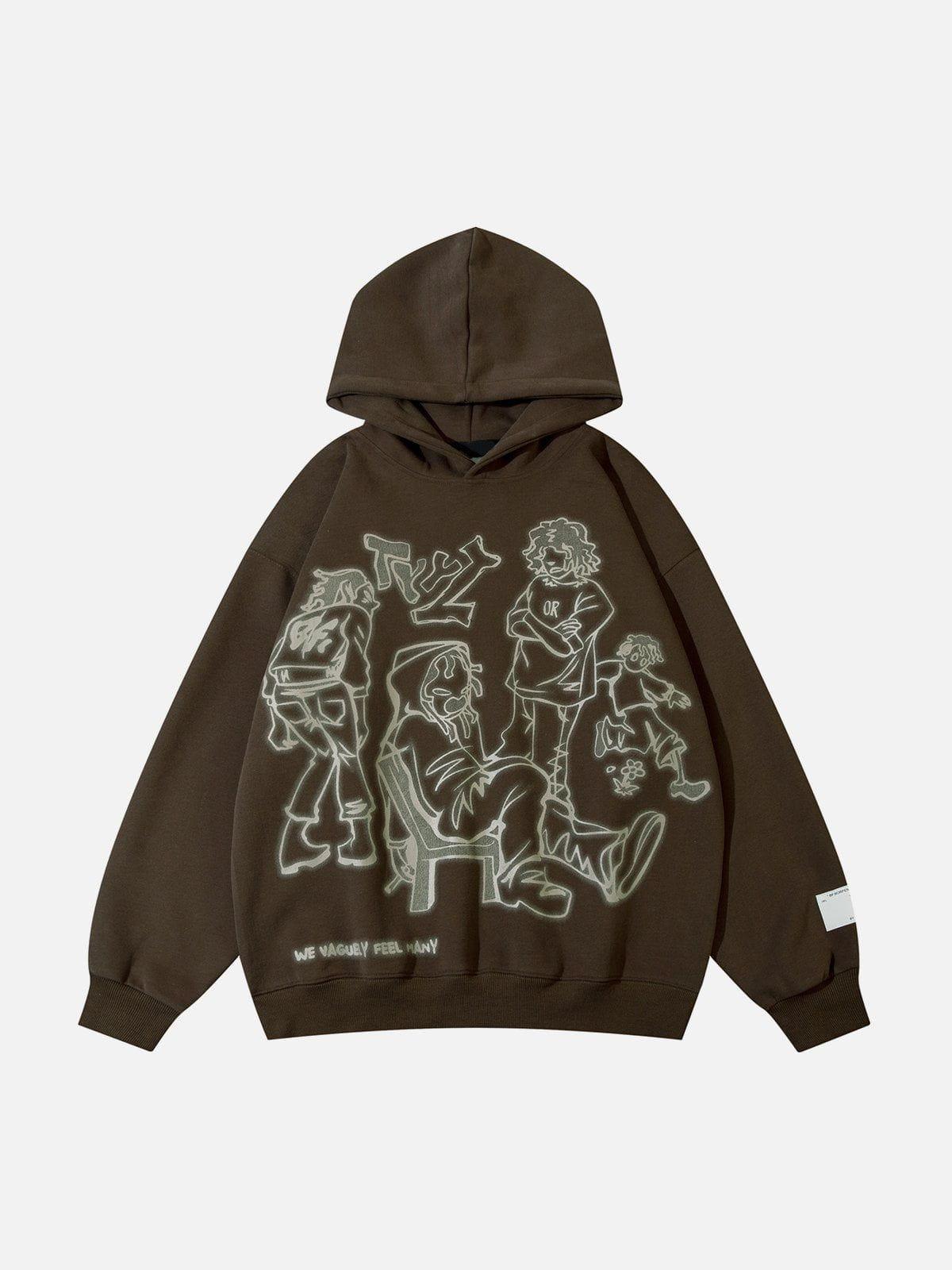 1984® - Cartoon Line Character Print Hoodie - 1984brand