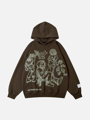 1984® - Cartoon Line Character Print Hoodie - 1984brand