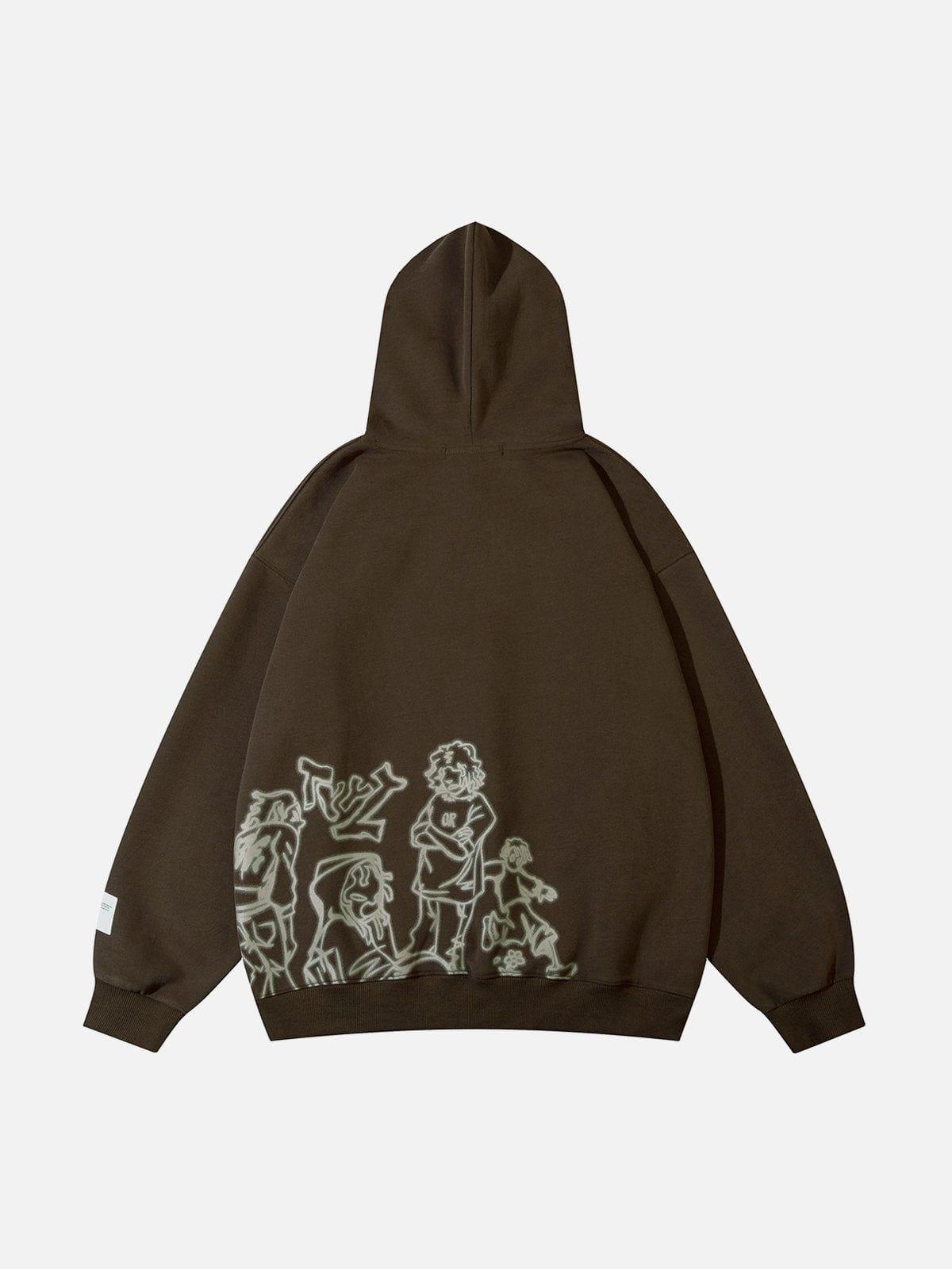 1984® - Cartoon Line Character Print Hoodie - 1984brand