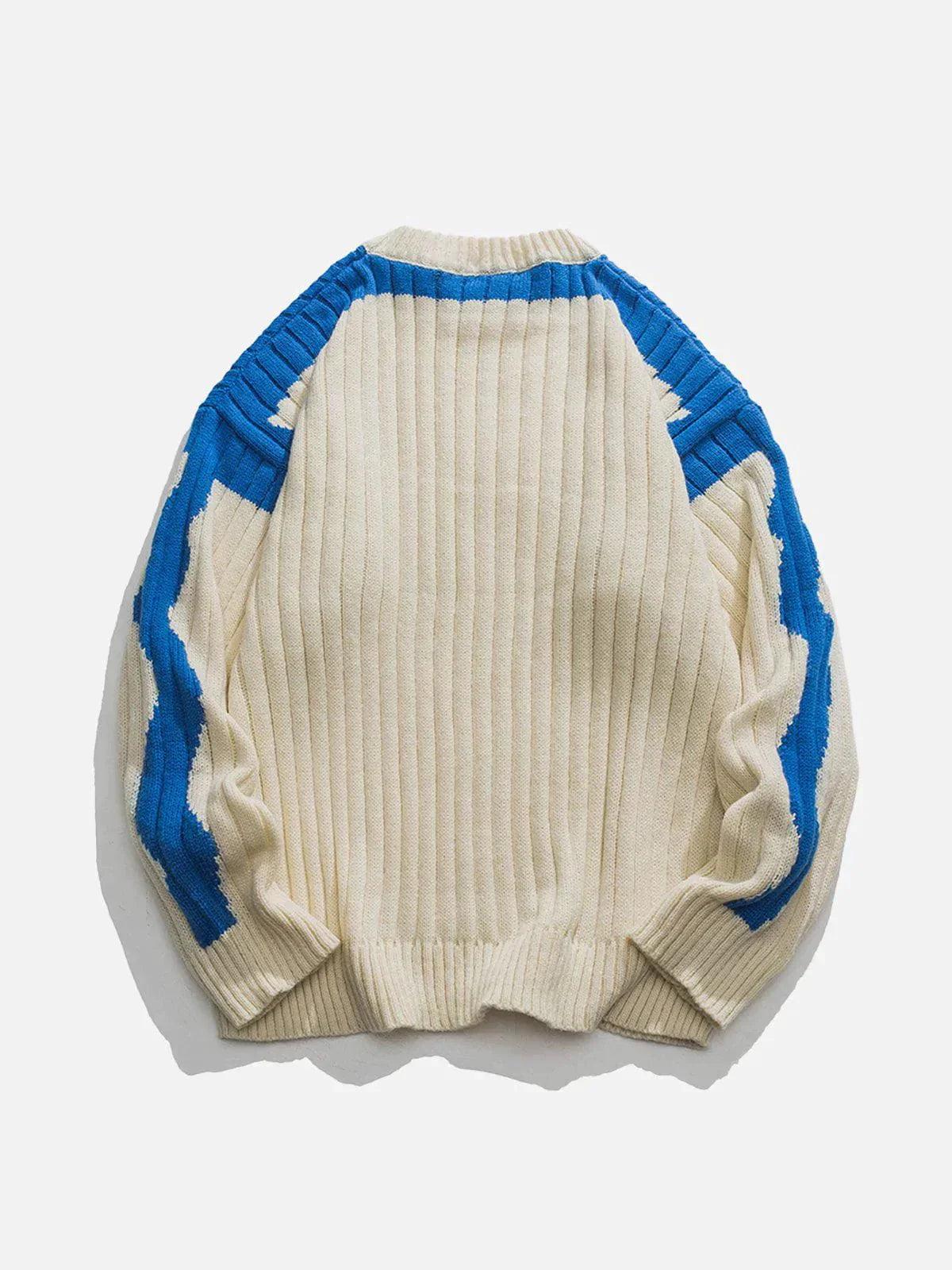 1984® - Color Contrast Patchwork Sweater - 1984brand