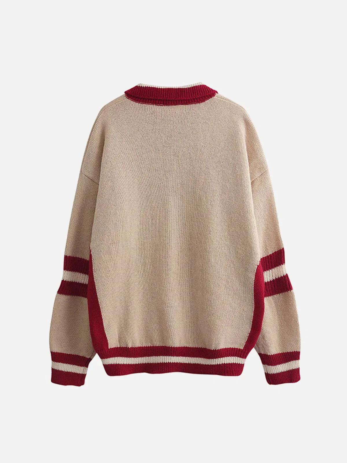 1984® - Colorblock Polo Collar Sweater - 1984brand