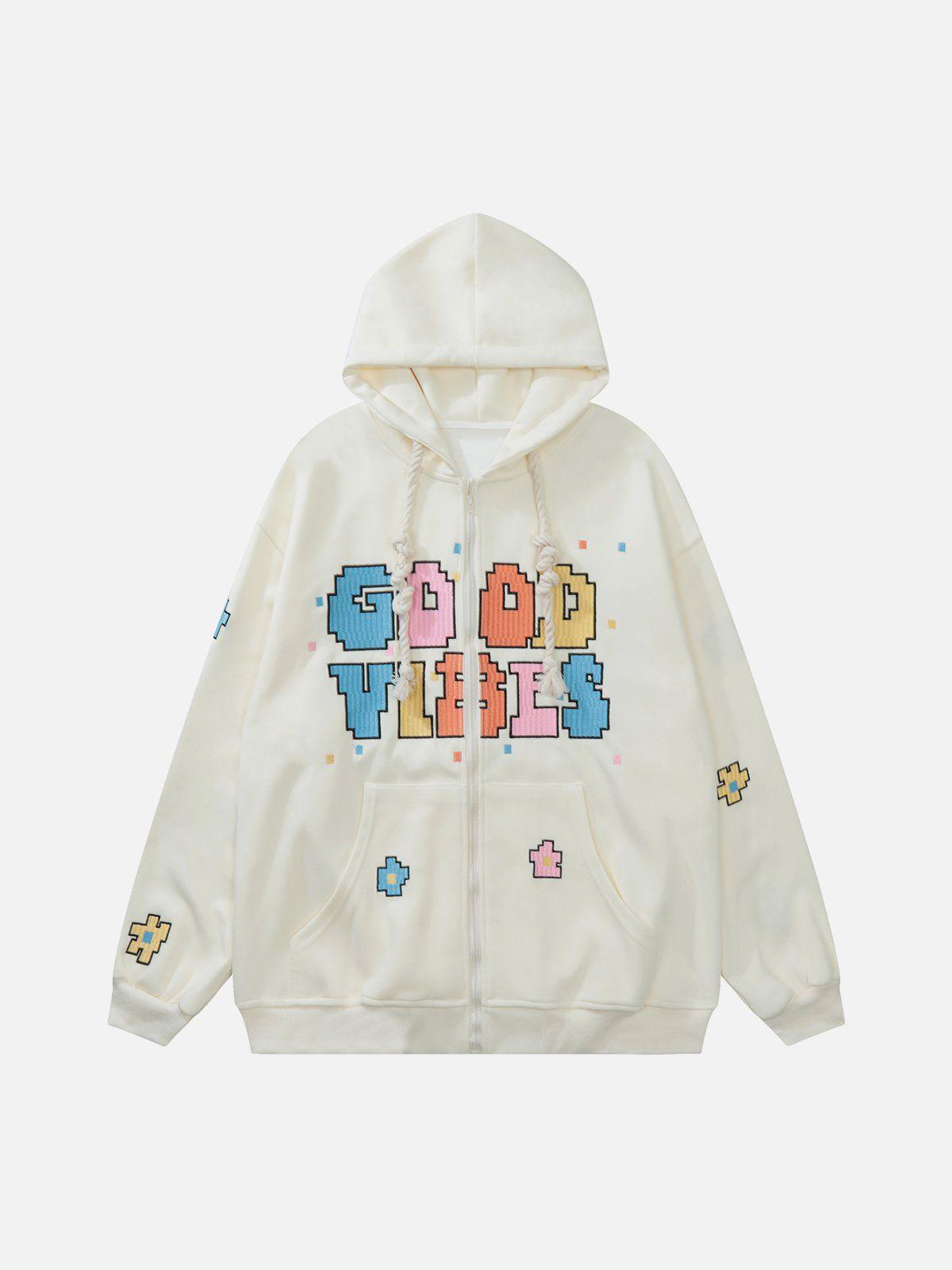 1984® - Colorful Letter Print Zipper Hoodie - 1984brand