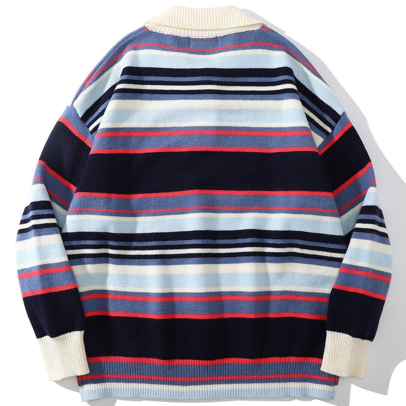1984® - Contrast Striped Knit Sweater - 1984brand