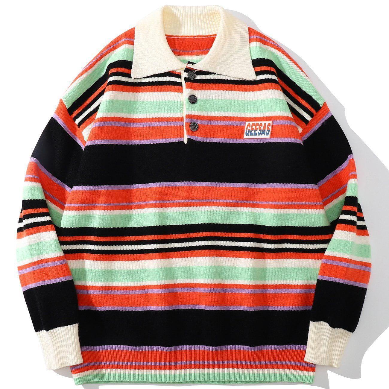 1984® - Contrast Striped Knit Sweater - 1984brand