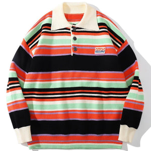 1984® - Contrast Striped Knit Sweater - 1984brand