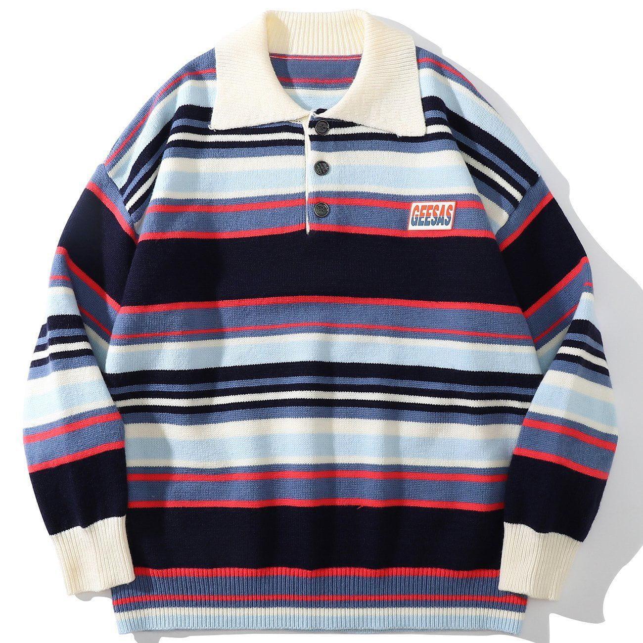 1984® - Contrast Striped Knit Sweater - 1984brand