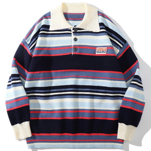 1984® - Contrast Striped Knit Sweater - 1984brand
