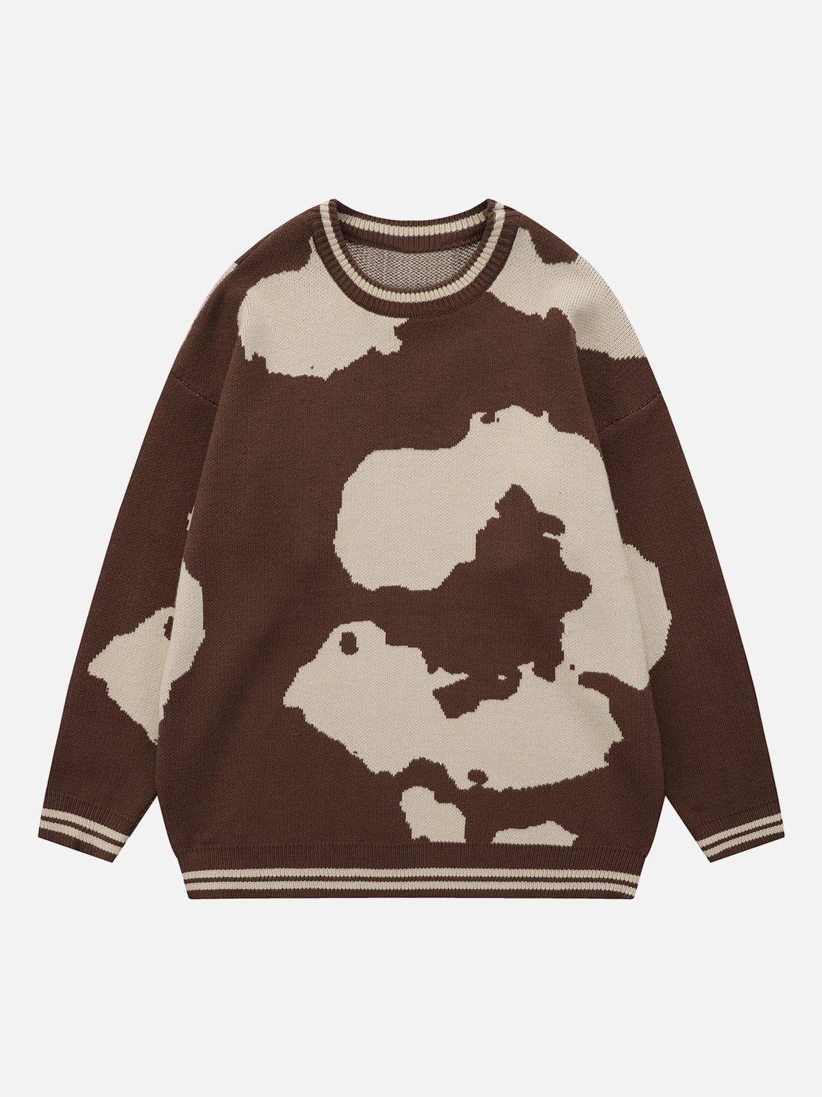 1984® - Cow Pattern Embroidery Sweater - 1984brand