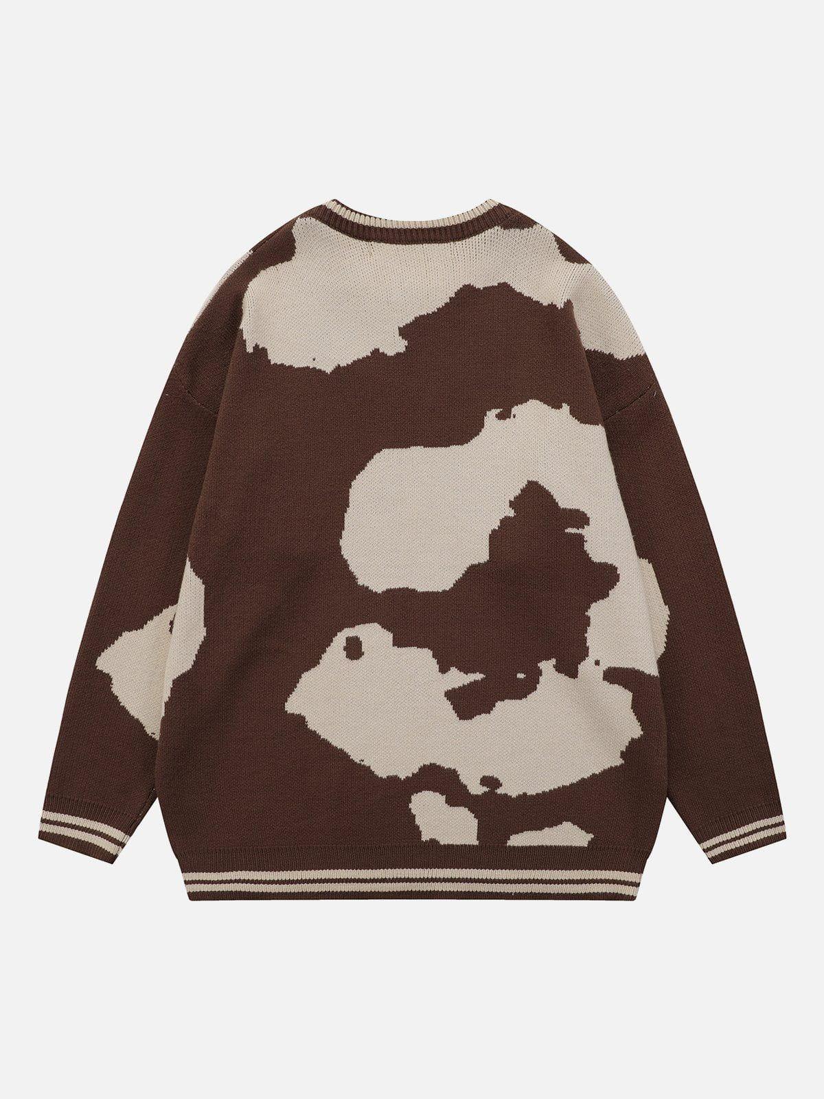 1984® - Cow Pattern Embroidery Sweater - 1984brand