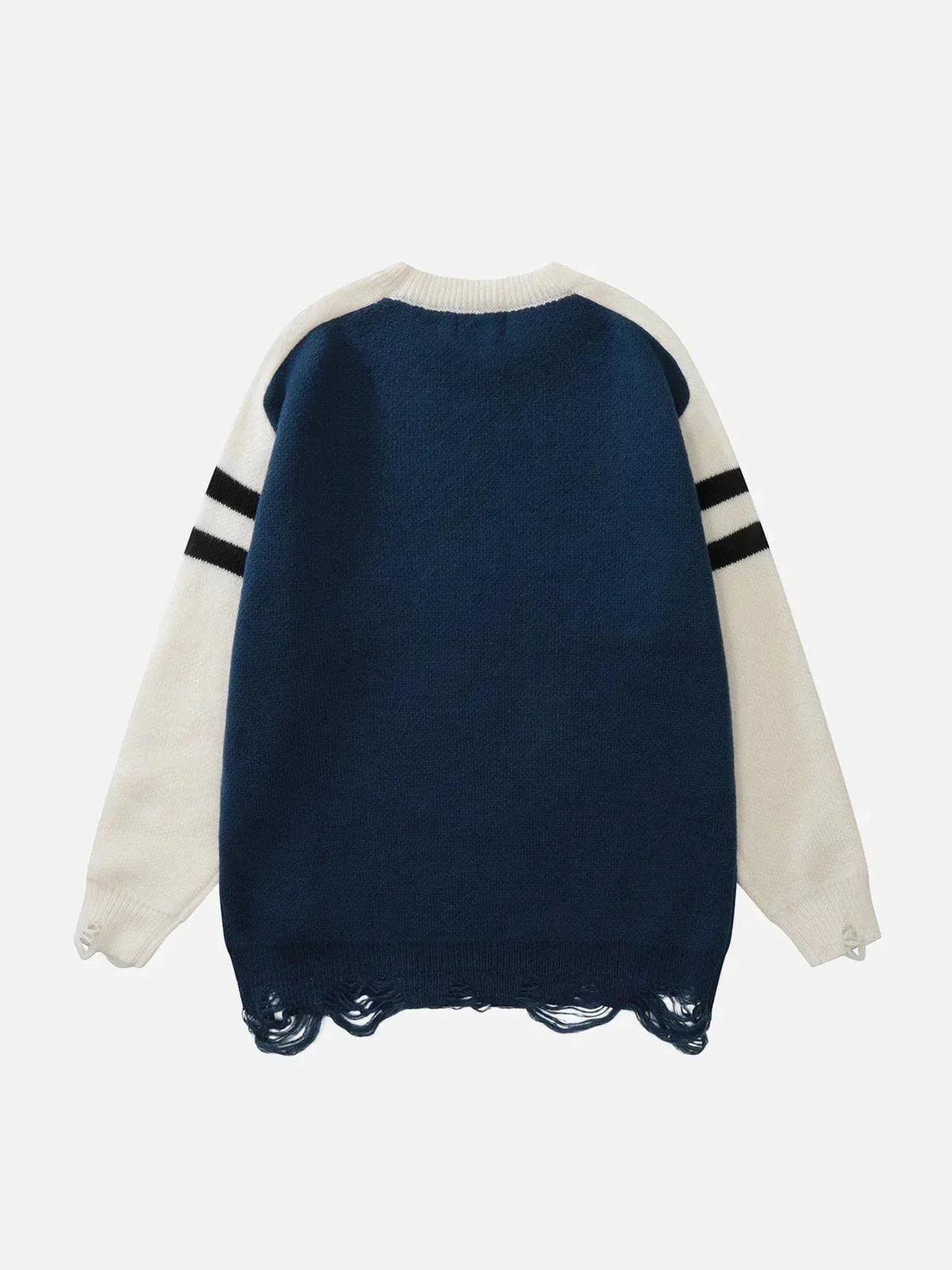 1984® - Cut Hem Patchwork Knit Sweater - 1984brand